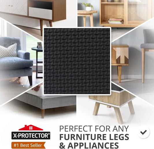 X-PROTECTOR Non Slip Furniture Pads 3" – Clean, Low-Profile Floor Protectors for Clutter-Free Living Spaces