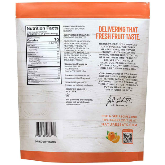 Nature's Eats Dried Apricots – Lightweight Trail Mix Ingredient for Backpacking, 10 oz
