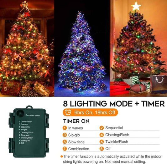 HolidayAura Child-Safe LED String Lights – Battery Powered 33ft with Cool Bulbs and Auto Timer for Nursery, Playroom, and Kids Bedroom