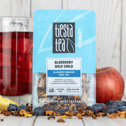 Tiesta Tea Blueberry Wild Child Loose Leaf – Clean-Ingredient Herbal Tea for Intentional Kitchens and Clutter-Free Pantries, 25-Cup Pouch