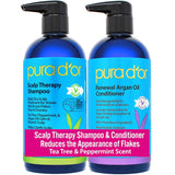 PURA D'OR Scalp Therapy Shampoo & Conditioner Set — Mindful Bath Time Ritual for Dry, Itchy Scalp Relief