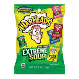 WARHEADS Extreme Sour Hard Candy Five Flavor Assortment 2 oz Bag Care Package Snack for Teens and College Students
