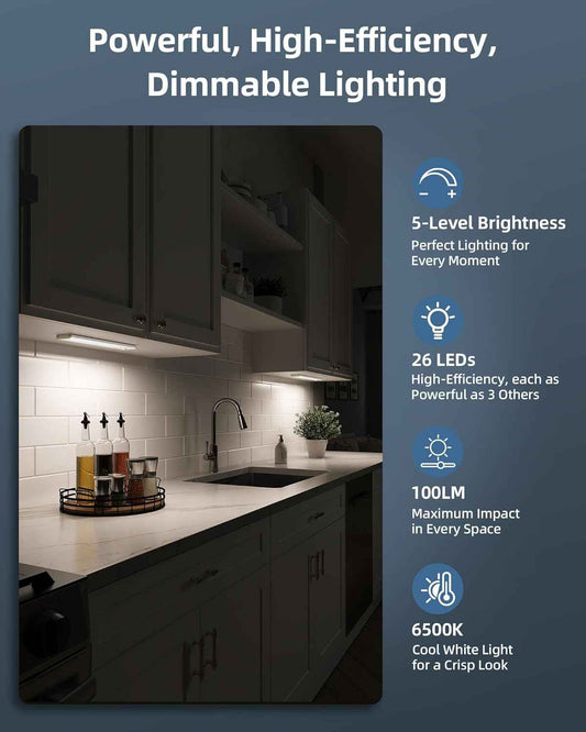 LUMENIX Aura Under Cabinet Light – Thoughtful Housewarming Gift for New Homeowners, 2-Pack