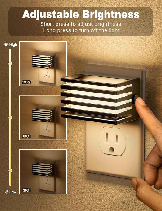 JandCase LED Night Light – Nursery and Kids Room Soft Glow, Dusk to Dawn Plug-In with 3-Level Touch Dimming for Late-Night Feedings