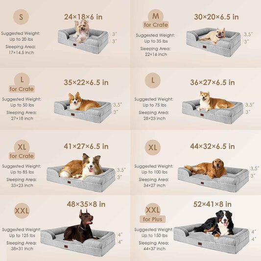 EHEYCIGA Furniture-Style Dog Sofa – Modern Bolster Bed for Living Room, 19 Colors to Match Home Decor