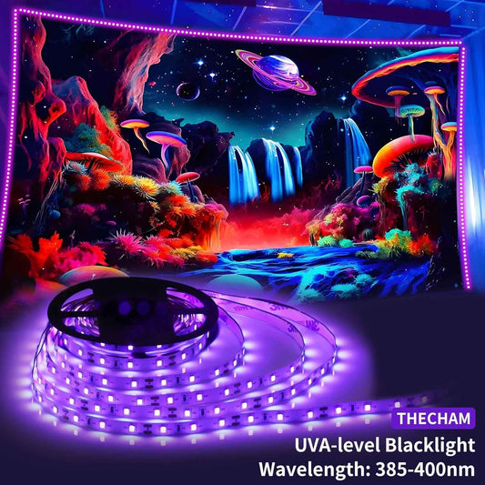 Aogiftr Black Light LED Strip – Living Room Ambient Glow for Cozy Nights, 12V Dimmable Remote Control