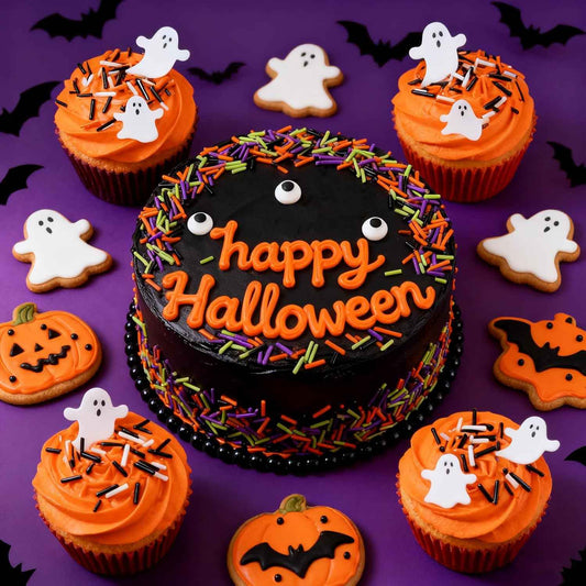 Halloween Sprinkles - Kid-Safe Edible Sprinkle Mix for Children Birthday Party Treats, 320g Candy Eyeball and Pumpkin Decorating Set