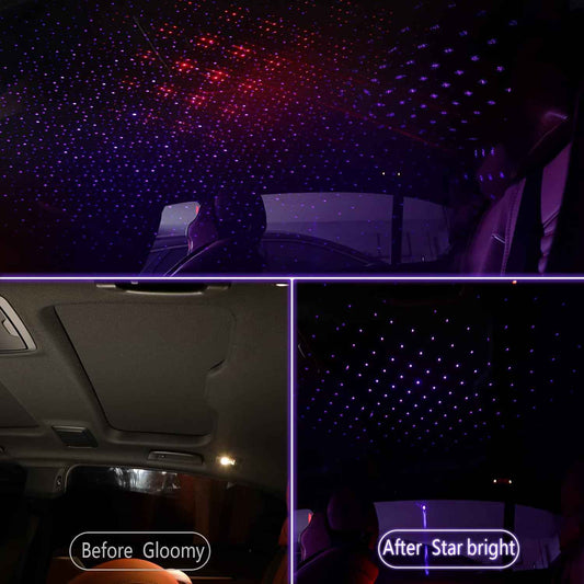 Hortsun USB Star Projector – Cozy Bedroom and Dorm Room Accent Light, Red and Purple Ambient Ceiling Lamp