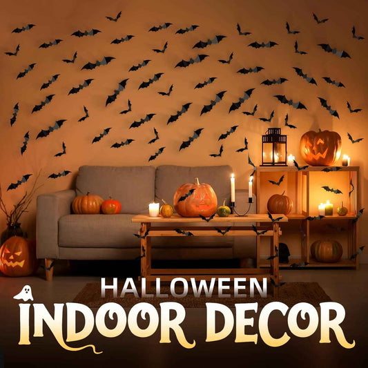 HauntNest Cute Bat Wall Decals – No-Mess Halloween Activity for Classroom, Daycare, and Nursery, Reusable