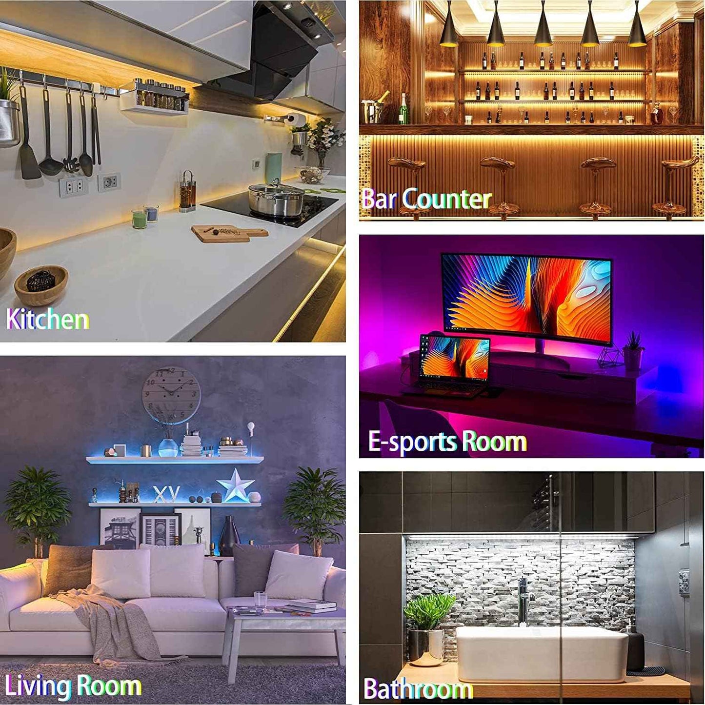 DAYBETTER RGB LED Strip Lights 16.4ft USB 5V Low Voltage Touchable Light for TV Backlight and Home Theater Setup