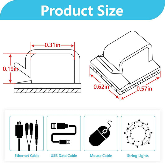 Cable Tidy Co. 100-Pack Cord Clips – Practical Housewarming Gift for New Homeowners