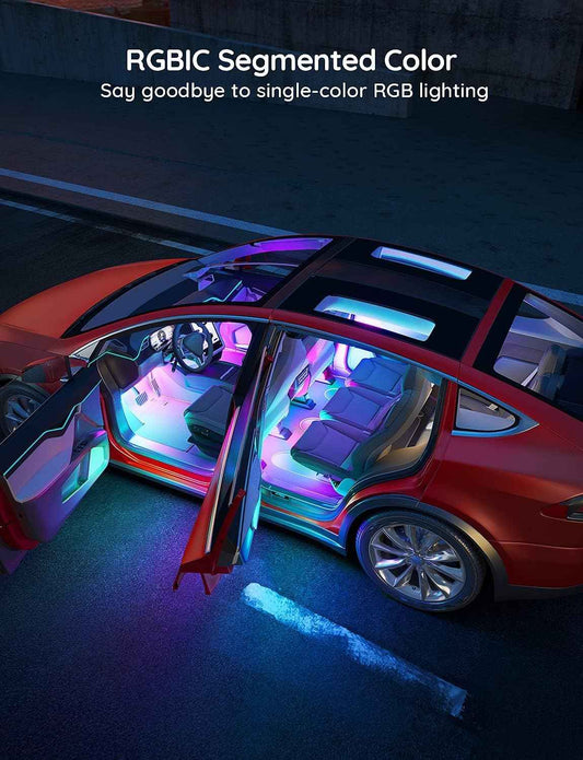 Govee Car LED Strip Lights – Cool Birthday Gift for Him, Smart RGBIC Interior Car Lights with App Control