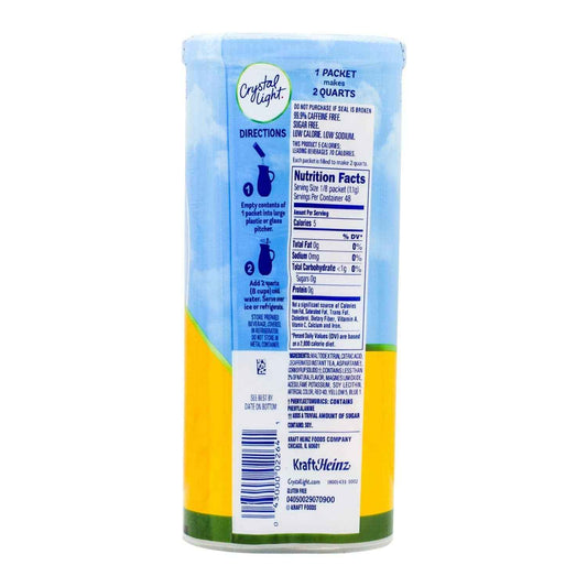 Crystal Light Decaf Lemon Iced Tea Mix – Sugar-Free Family Drink for Kids Lunchboxes and Backyard Cookouts, 6 Pitcher Packets