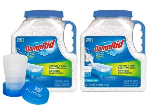 DampRid Moisture Absorber Refill Container 7.5 lb â Fragrance Free Odor and Moisture Absorber for Basements, Closets & Storage Spaces â High-Capacity Humidity Control, 1 Pack â Ilios Packaging