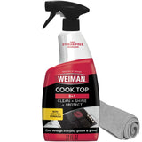 Weiman 22 Fl Oz Cooktop Cleaning Spray & Microfiber Cloth – Cooktop & Oven Cleaner for Streak & Residue Free - Non-Abrasive Degreaser Safe for Glass & Ceramic