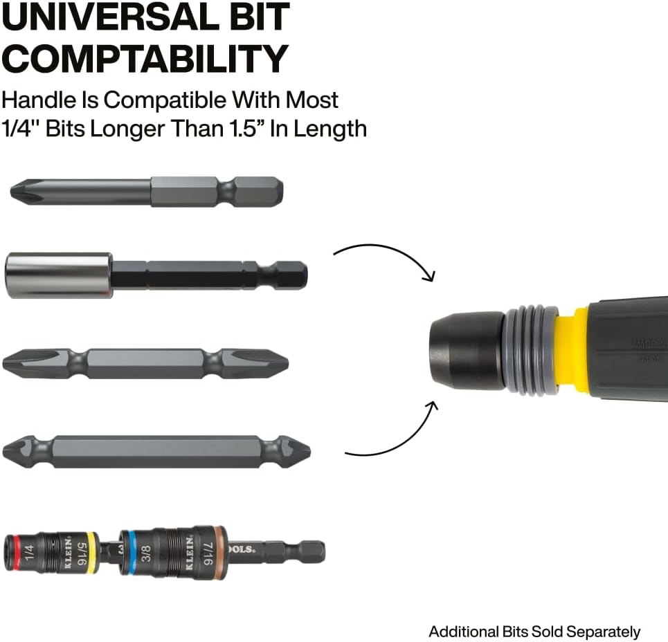 Klein_Tools_32960A_Fastbit_Tru-Grip_Screwdriver,_Ball-Style_Handle_with_Quick-Release_Collar,_#2_Phillips_and_6_mm_Slotted_Double-Ended_Bit,_1/4-Inch_Bit_Compatible