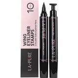 Waterproof Liquid Eyeliner Stamp Winged Eyeliner Tool 2x Cat Eye Winged Eyeliner Stamp & Fine Tipped Pen Eyeliner Stencil Smudge Proof Black Eye Liner Tiktok Trend Items Wing Stamp Black 10mm