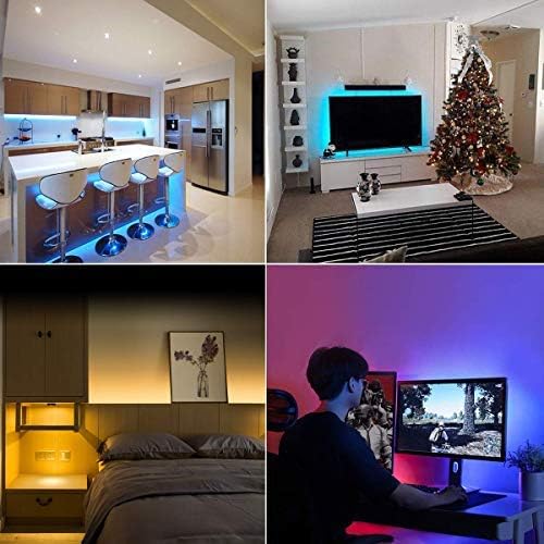 Battery Powered Led Strip Lights, Flexible Color Changing RGB LED Light Strip,5050 3M/9.8FT 90 LEDs 5V Battery-Powered with Controller
