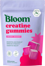 Bloom Creatine Monohydrate Gummies – Thoughtful Fitness Gift for Her, 5g Sugar Free Berry Boost Gummy for the Woman Who Has Everything