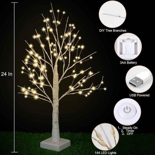 Mavques Baby-Safe Tree Light – Flameless Nursery Decor, Warm White LED for Playroom Tables