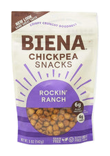 BIENA Chickpea Snacks - Crunchy Roasted Chickpeas - High Fiber Vegan Protein Snacks for Adults and Kids - 5 Ounce Individual Pack - Rockin' Ranch