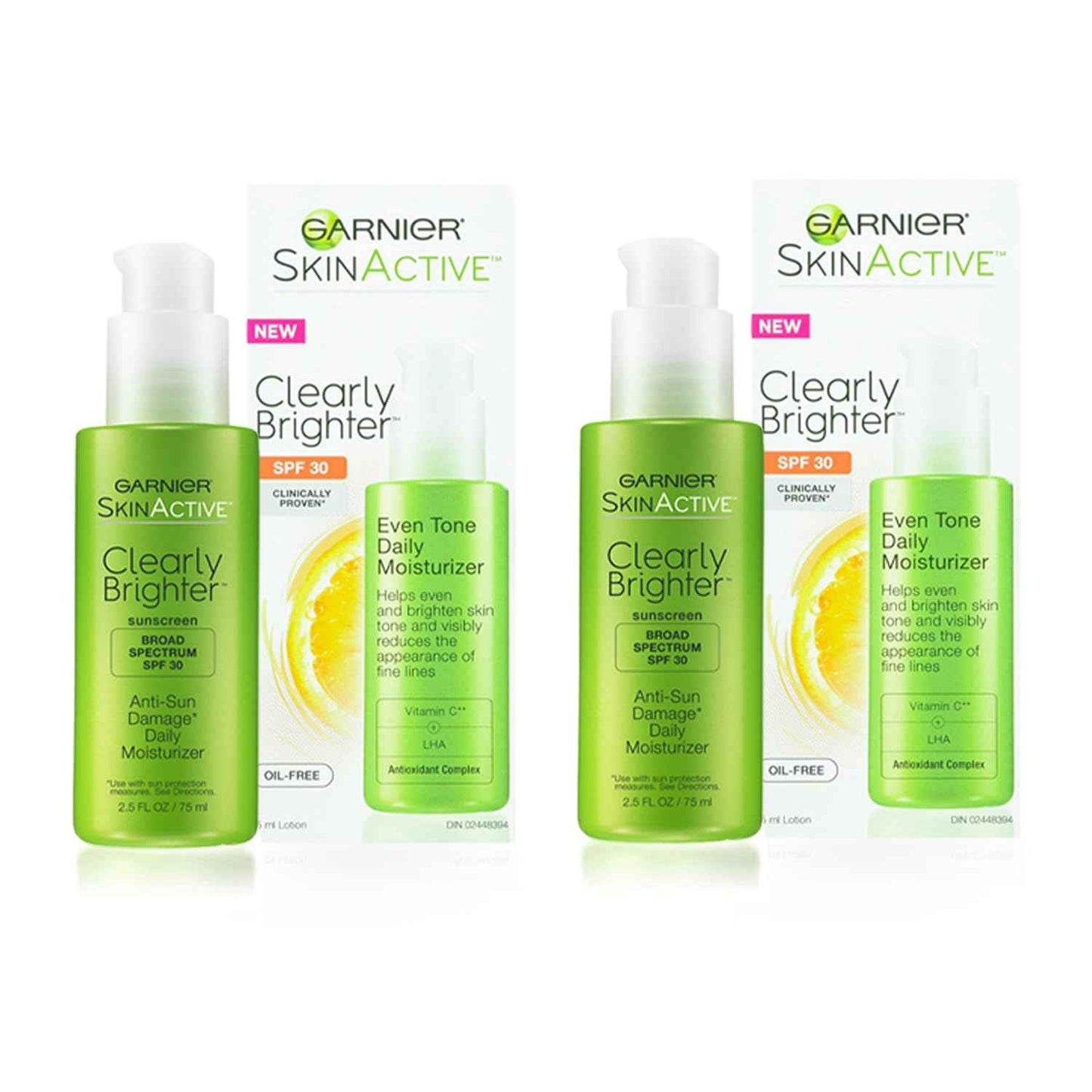 Garnier SkinActive Clearly Brighter SPF 30 Face Moisturizer with Vitamin C, 2.5 Fl Oz (75mL)