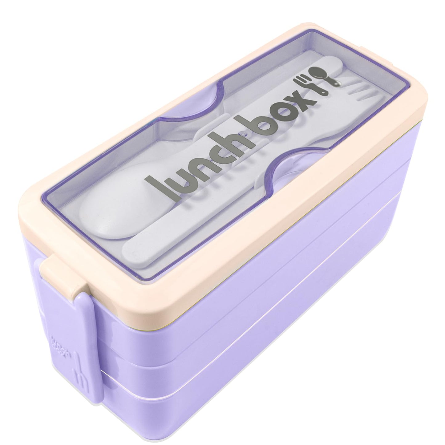 Iteryn Bento Box Lunch Box, 3 Layers Stackable Lunch Containers with Compartments - Leakproof Meal Prep Containers