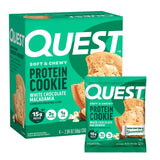 Quest Nutrition White Chocolate Macadamia Protein Cookie, 15g Protein, 1g Sugar, 2g Net Carbs, Keto Friendly, High Low Carb; 4 Count