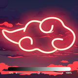 Dleouly Anime Neon Sign, LED Red Cloud Neon Signs for Wall Decor, Dimmable Gaming Neon Sign Wall Signs USB Night Neon Light for Bedroom Game Room Man Cave Party, Gifts for Your Son, Boyfriend(12x7in)