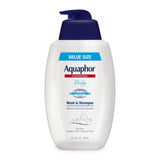 Aquaphor Baby Wash and Shampoo, Unscented Baby Shampoo and Wash, 25.4 Fl Oz Pump Bottle