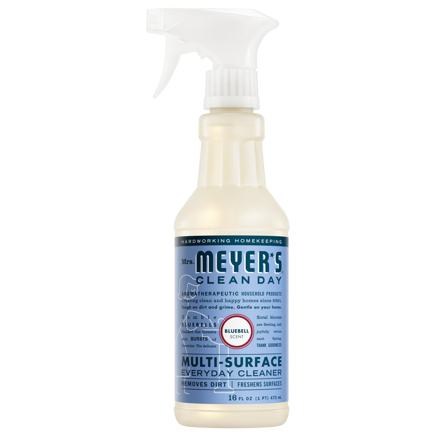 MRS. MEYER'S CLEAN DAY Multi-Surface Everyday Cleaner, Bluebell Scent, 16 Fl Oz Bottle