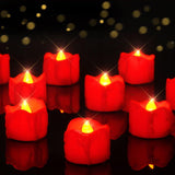 Homemory 24-Pack Halloween Black Dripping Flameless Tea Lights, Battery Operated Flickering LED Candles, Safe for Pumpkins, Party & Holiday Decor, 1.58" D x 1.2" H, Warm White Glow