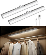 EZVALO Motion Sensor Closet Lights, 2 Pack Rechargeable LED Lights with Rotatable Sensor, Glare-Free, 3 Color Temps & Dimmable, Magnetic Cabinet Lighting for Closet, Pantry
