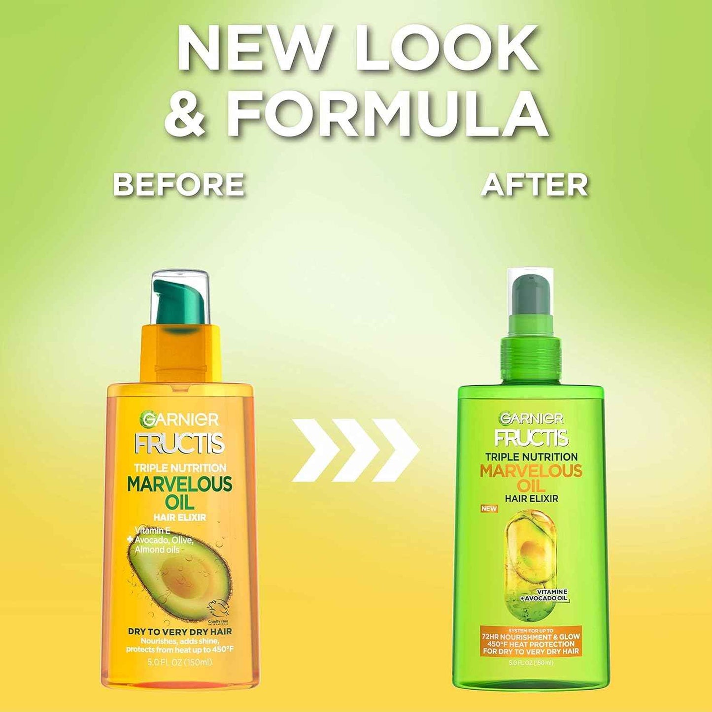 Garnier Fructis Triple Nutrition Marvelous Oil Hair Elixir, 5.0 Fl Oz, 1 Count (Packaging May Vary)