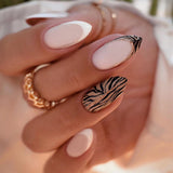 French Tip Press on Fake Nails Press ons with Designs Chrome False Nails Long Glossy Full Cover Glue on Nails Cute Acrylic Stick on Nails for Women Nails Manicure Decoration 24Pcs