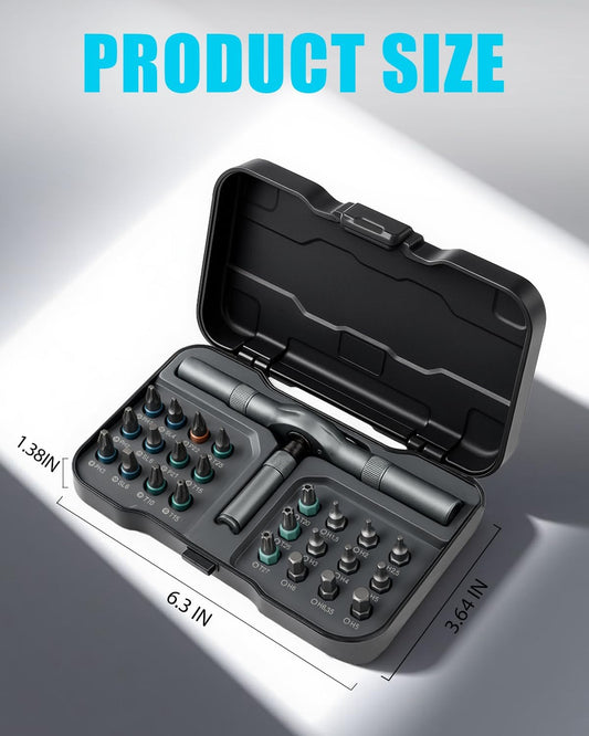 VMAN_Ratchet_Screwdriver_Set,_24_in_1_magnetic_Screwdriver_sets,_S2_Steel_Bits,_DIY_Combination_Flexible_Shaft,_Suitable_for_Furniture_Assembly,_Precision_Electrical_Appliance_Repair,_Bicycle_Tools