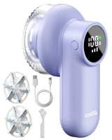coldSky Rechargeable Fabric Shaver, Lint Shaver with Digital Display, Sweater Shaver with 6-Leaf Blades and Safety Lock, 3-Speeds Defuzzer Remove Fuzz, Pills from Clothes, Furniture, Sofa