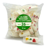 Jujube Nougat 10oz Approx 26 Pieces - Sweet Candy Individually Wrapped Fruit Chews Chewy With Jelly Fruits Beans Dish Essential -Nougat Fruities Perfect for Sharing Adults & Kids