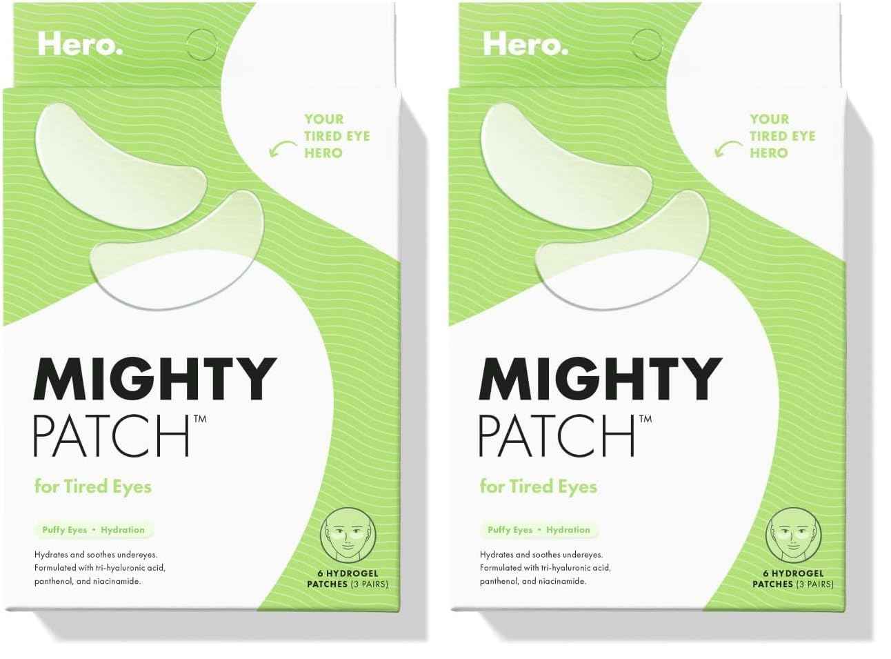 HERO COSMETICS Mighty Patch™ for Tired Eyes Patches - Soothing Hydrogel Patches - Awakens and Visibly De-puffs Undereyes with Multiple Applications