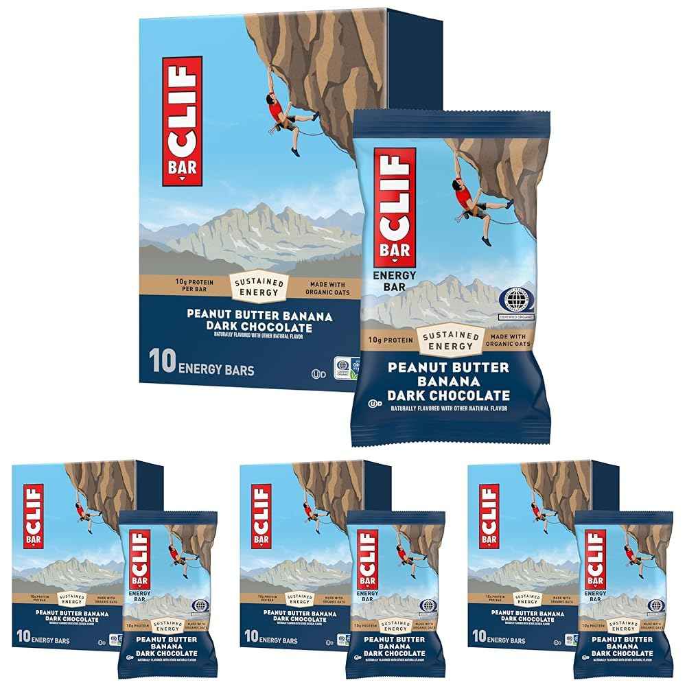 CLIF BAR - Energy Protein Bars - Peanut Butter Banana with Dark Chocolate - Made with Organic Oats - Energy Bars - Non-GMO
