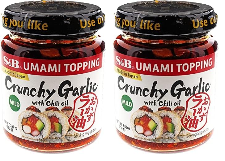 S&B Chili Oil with Crunchy Garlic, 3.9 Ounce (Pack of 2)