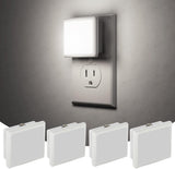 JandCase Night Lights Plug into Wall 2 Pack, Plug in Night Light with Dusk-to-Dawn Light Sensor, Warm White/Daylight/Red/Amber/Blue White 0.3W, LED Nightlight for Bathroom, Adult, Hallway