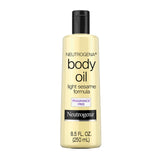 Neutrogena Body Oil, Light Sesame Formula, Fragrance Free, Lightweight Moisturizing Body Oil for Silky, Soft Skin, Non-Greasy Hydration, 8.5 fl oz Bottle