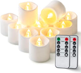 Homemory 12Pack 400+Hour Remote Control Flameless Candles, 2/4/6/8H Timer Led Votive Candles, Battery Operated Tea Lights for Wedding Table Centerpiece, Holidays, Halloween Pumpkins, Christmas Decor