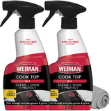 Weiman 2-Pack Cooktop Cleaning Spray & Microfiber Cloth – Cooktop & Oven Cleaner for Streak & Residue Free - Non-Abrasive Degreaser Safe for Glass & Ceramic