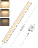 ASOKO Under Cabinet Led Lighting, Light Strip Bar, Daylight White/Warm White/Cool White Dimmable Plug in USB Light, Small Thin Led Under Counter Lighting for Kitchen/Room/Shelf/Desk/Display Case