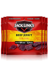 Jack Link's Beef Jerky, Teriyaki, Multipack Bags - Flavorful Meat Snacks for Lunches, Ready to Eat Protein Snacks, Individual Packs 7g of Protein, Made with 100% 0.625 oz (Pack 5)