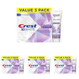 Crest 3D White Teeth Whitening Toothpaste for Adults, 4.6oz, Stain Remover, Cavity Protection Fluoride Toothpaste, Strengthens Enamel, Faster Whitening, Brightens Teeth, Travel Size