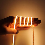 3mm COB Strip Light, DC 12V/24V Flexible Cuttable Ultra-Thin LED Tape CRI>90 Uniform Dotless 400LEDs/M LED Light for Bedroom Home Kitchen Cabinet Decor (NO Power Supply)