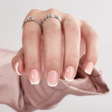 BTArtbox White Press On Nails Short - Soft Gel Press on Nails Almond, White Glue on Nails with Nail Glue, Reusable Stick on Nails in 16 Sizes